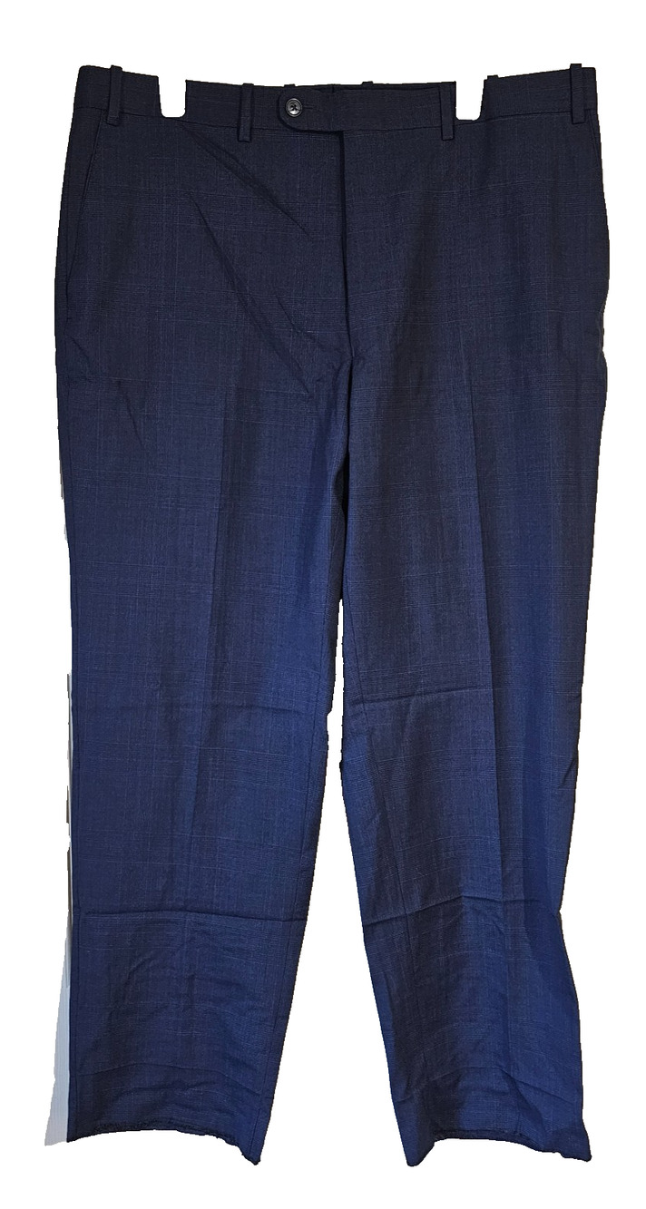 Peter Millar Men's Dress Pants 36xUnhemmed Navy Flat Front Straight Leg NWOT